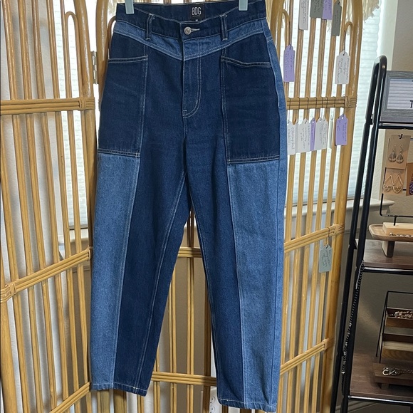 BDG Denim - BDG high rise Dark Blue patchwork color block Denim Jeans